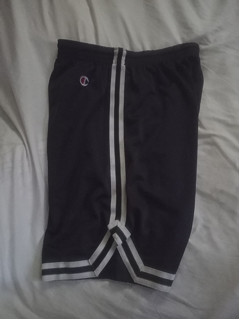 Champion Boys Black Shorts with White Stripes